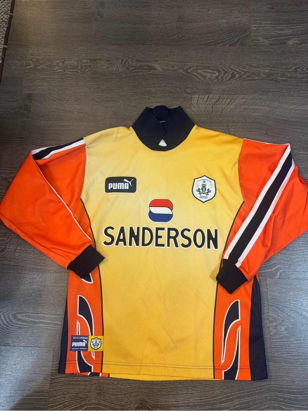 PUMA Sanderson  Long-Sleeve Soccer Jersey in Yellow & Orange